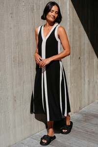 Clearance: Et Alia Edie Dress Noir Lines