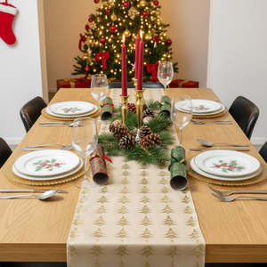 200cm Gold Trees Table Runner Roll