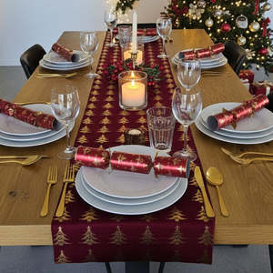 200cm Red Tree Table Runner Roll