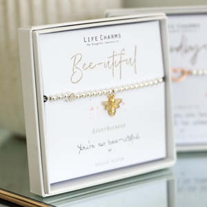 Novelty Gifts: Bee-utiful Life Charms Silver Bracelet