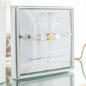 Thank You Life Charms Silver Bracelet