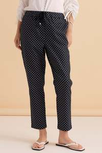 Betty Basics Navy & Polka Dot Kenzie Jogger