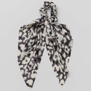 Stella Gemma: Stella + Gemma Grey Leopard Scrunchie Scarf