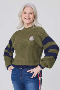 Lemon Tree Aliza Knit Khaki & Navy