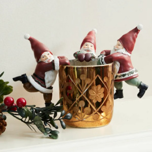 French Country Pot Hanging Santas