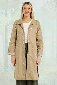 Et Alia Distressed Sandstone Lennox Trench Coat