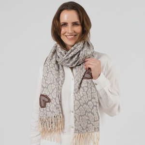 Accessories: Stella + Gemma Grey Hearts Scarf