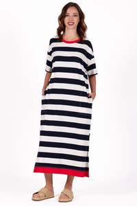 Skirts Dresses: Jellicoe Navy Stripe Evie Dress