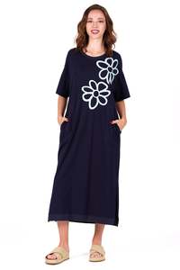 Skirts Dresses: Jellicoe Navy Flower Evie Dress