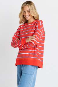 Betty Basics Red Stripe Ziggy Sweatshirt