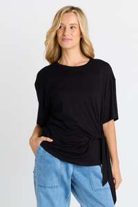 Tops: Betty Basics Black Knot Tee