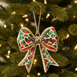 Le Forge Spotted Metal Bow Tree Ornament