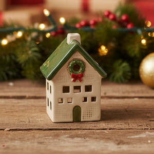 French Country Nordgard Cottage witg Bow Wreath
