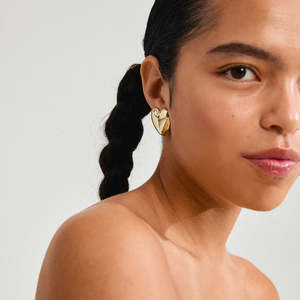 Pilgrim Gold Heart Annemette Earrings