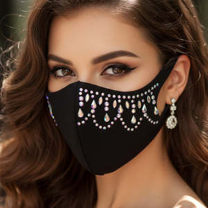 Pretty Diamante Stretch Face Mask