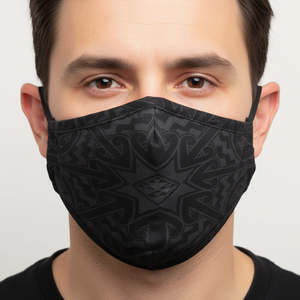 Black Maori Design Face Mask