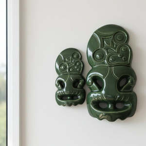 Kiwiana: Medium 20cm Ceramic Tiki Wall Art