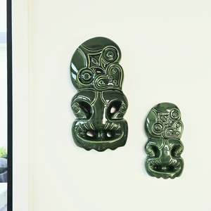 Kiwiana: Large 30cm Ceramic Tiki Wall Art