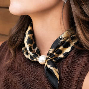 Safari Blend Pearl Fasten Neck Tie Scarf