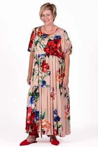 Jellicoe Tiered Dusky Petal Dress