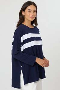 Stella Gemma: Stella + Gemma Navy Orlando Long Sleeve Tee