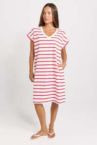 Betty Basics Red & White Zena Tee Dress