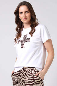 Stella + Gemma Merlot Zebra Cross Tee
