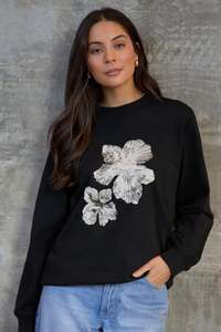 Stella + Gemma Black Cocoa Bloom Sweatshirt