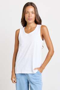 Betty Basics White Cotton Tank