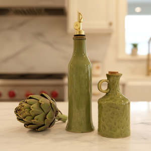 Artichoke French Olive Oil or Vinegar Bottle Tall