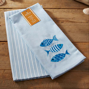 Embroidered Sardinia Tea Towel Set of 2