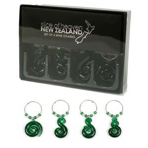 Kiwiana: Koru Set of 4 Wine Charms