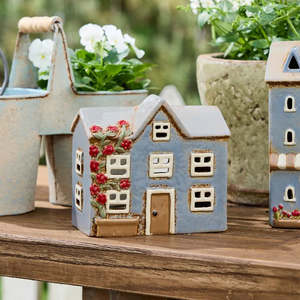 Home Decor: French Country Devon Peak Tea Light Cottage Cornflower Blue