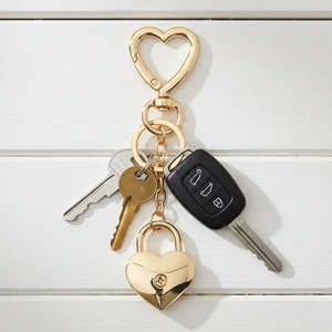 Stella + Gemma Gold Heart Locket Keychain