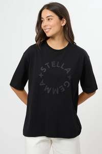 Tops: Stella + Gemma Black Rotation Porter Tee