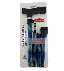 Walking Positioning Aids: SB Walking Stick Blue/Green with strap (73-85cm)