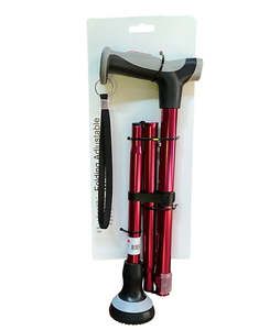 Walking Positioning Aids: Walking Stick Red with Cushion Tip (77-98cm)