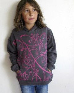Girls: Koru Graffiti Hoodie Pink