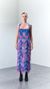 3.4 ALP Gradient Dyed Tasseled Cocktail Dress