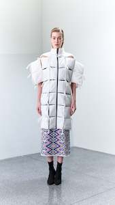 Jackets Womens: 1.10 HAS White Nylon Quilt Puffed Jacket