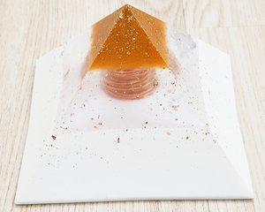 Products: Large 8 sided 'Giza' Orgonite Pyramid (White + Gold) - Raw. Orgonite, EMF Protection, Yoga & Wellbeing