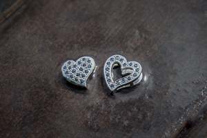 Pendant: Heart Pendant - Sapphires - Open Heart