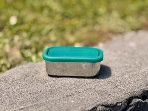 Meals in Steel Rectangle Snack Box with Silicone Lid