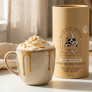 Beverages: Harvest Fusion Caramel Bone Broth Powder