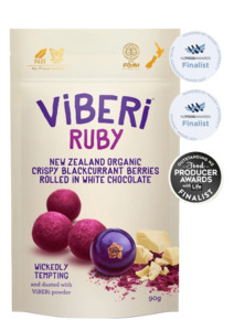 Organic: ViBERi Ruby - Organic White Chocolate Rolled Blackcurrants (90g)
