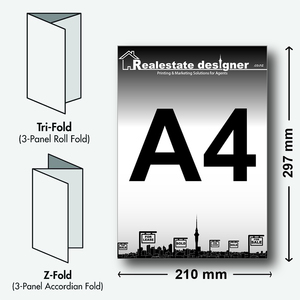 A4 Folded - 150 GSM - DOUBLE SIDE - Real Estate Designer