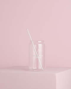 Glass Cup & Straw