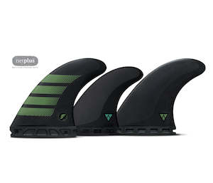 Tri Quad: FUTURES F8 ALPHA 5 FIN TRI/QUAD CARBON/OLIVE