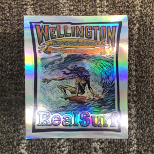 Art: WELLINGTON BOARDRIDERS X REAL SURF FUNDRAISER STICKER A6