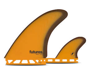 Twin Fin: FUTURES AKILA AIPA FG TWIN + STABILISER - ORANGE/BROWN